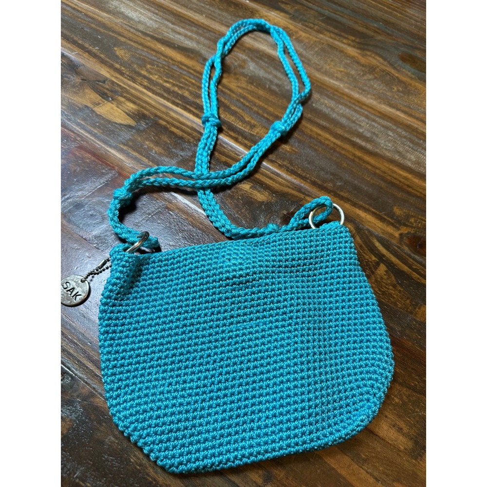 The Sak Turquoise Blue Crochet Crossbody Bag Small Boho‎ Mermaidcore Purse - Picture 7 of 7